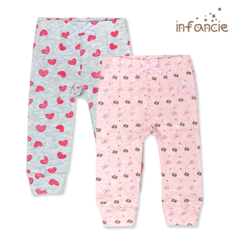 Infancie Baby Short Sleeves Bodysuit Set of 2 Pcs (100% Cotton) Grey / Pink